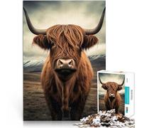 Puzzles de 1000 pièces pour Adolescents Bovins Highland Entraînez Votre Cerveau et Vos Mains Idées Cadeaux 38x26cm