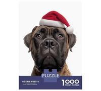 Puzzles De 1000 Pièces Pour Adolescents Bullmastiff Dog with Santa Hat Portrait Puzzles Pour Adolescents, Jouets À Monter Soi-même, Analyse Et Logique, Cadeau D'anniversaire Ou De Noël 52x38cm/1000pcs
