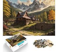 Puzzles de 1000 pièces pour Adolescents Cabane Confortable dans Une forêt Jeux Amusants est idéal comme Cadeau pour Toute la Famille 52x38cm