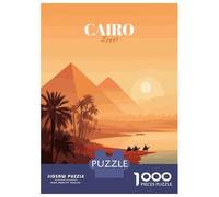Puzzles De 1000 Pièces Pour Adolescents Cairo Egypt Pyramids Desert Landscape Puzzles Pour Adolescents Vacances À La Maison Tuer Le Temps Stimuler Le Cerveau Amusant En Famille Et Soirée Jeux 38x26cm/