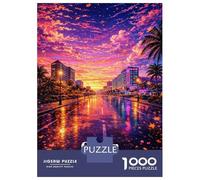 Puzzles De 1000 Pièces pour Adolescents Cancun Mexico Sunset Street Scene Puzzle pour Adolescents Anti-Stress Chaque Pièce Est Unique - Idéal comme Cadeau pour Toute La Famille 52x38cm/1000pcs