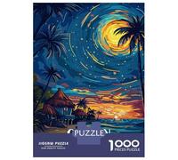 Puzzles De 1000 Pièces pour Adolescents Cancun Mexico Tropical Beach Night Puzzles pour Adultes Jeu Familial Cadeaux pour Femmes Difficile Et Stimulant 70x50cm/1000pcs