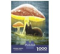Puzzles De 1000 Pièces pour Adolescents Cat and The Mushroom Puzzles pour Adultes, Jouets Anti-Stress, Défi Difficile, Cadeaux d'anniversaire Et Cadeaux Uniques 38x26cm/1000pcs