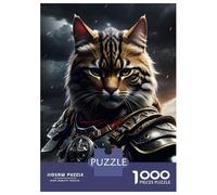 Puzzles De 1000 Pièces pour Adolescents Cat Armor Angry Puzzle Jeux Relaxants Cadeau d'anniversaire Cadeaux Anti-Stress 70x50cm/1000pcs