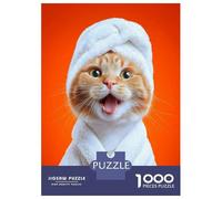 Puzzles De 1000 Pièces pour Adolescents Cat in Spa Towel and Robe Puzzles pour Adolescents Découpe De Précision Stimule Le Cerveau Cadeaux Anti-Stress 52x38cm/1000pcs
