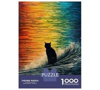 Puzzles De 1000 Pièces pour Adolescents Cat Wave Split Puzzles pour Adolescents Jeux Relaxants pour S'amuser en Famille Offrez-Leur Un Cadeau 70x50cm/1000pcs