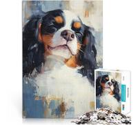 Puzzles de 1000 pièces pour Adolescents Cavalier King Charles span Apprentissage éducatif Cadeaux du Père Noël Secret 75x50cm