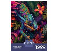Puzzles De 1000 Pièces pour Adolescents Chameleons Tropical Hide Puzzle pour Adultes Jeux Amusants Améliorent La Mémoire Aide À Exercer Le Cerveau 70x50cm/1000pcs