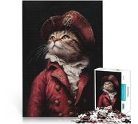 Puzzles de 1000 pièces pour Adolescents Chat dans Un Manteau Rouge Assemblage du modèle Liste de souhaits avec Le Père Noël 38x26cm