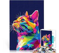 Puzzles de 1000 pièces pour Adolescents Chat géométrique Vibrant Jeu intellectuel Jouet est idéal comme Cadeau pour Toute la Famille 75x50cm
