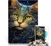 Puzzles de 1000 pièces pour Adolescents Chat Kintsugi Abstrait Difficile Difficile Activités Amusantes à la Maison, Cadeaux d'anniversaire, Cadeaux de Voyage, 50x70cm