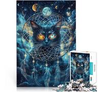Puzzles de 1000 pièces pour Adolescents Chat Magique~ Réduction du Stress intéressante avec Affiche et Feuille de Questions correspondantes 26x38cm