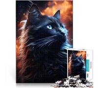 Puzzles de 1000 pièces pour Adolescents Chat Noir Cool Compétition de Vitesse Manuelle Renforcer l'amour Entre Les Couples 75x50cm