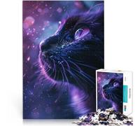 Puzzles de 1000 pièces pour Adolescents Chat Violet Mignon Jouets Jeux éducatifs Soulagement du Stress décoration Murale 75x50cm