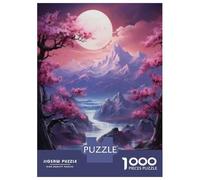 Puzzles De 1000 Pièces pour Adolescents Cherry Blossom Moonlit Valley Puzzles pour Adultes - Jeu Difficile Et Stimulant À Terminer 38x26cm/1000pcs