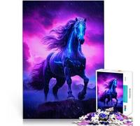 Puzzles de 1000 pièces pour Adolescents Cheval Tonnerre Violet Jouets de Divertissement Familial Décoration Parfaite 52x38cm