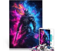 Puzzles de 1000 pièces pour Adolescents Chevalier dans Les Flammes cosmiques Impossible Offrir en Cadeau à Toute la Famille 38x26cm