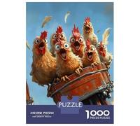 Puzzles De 1000 Pièces pour Adolescents Chickens on Rollercoaster Puzzle Jeux Relaxants Cadeaux pour Femmes Cadeaux De Noël Et d'anniversaire 70x50cm/1000pcs