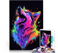 Puzzles de 1000 pièces pour Adolescents Chien Animal Néon Animal de Compagnie Ami Jeu Stimulant Cadeau Amusant 75x50cm