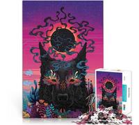 Puzzles de 1000 pièces pour Adolescents Chien aux Yeux Noirs Jouet éducatif intellectuel décompressant décoration Murale 38x26cm