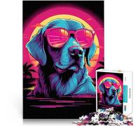 Puzzles de 1000 pièces pour Adolescents Chien dans Le Style de Miami Vice Casse-tête est idéal comme Cadeau pour Toute la Famille 38x26cm