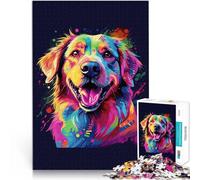 Puzzles de 1000 pièces pour Adolescents Chien Mignon et coloré Entraînez Votre Cerveau et Vos Mains décoration Murale 38x26cm