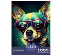 Puzzles De 1000 Pièces pour Adolescents Chihuahua Popart Puzzle Adulte Jeu Manuel Défi Difficile Cadeaux pour Amis Et Famille 38x26cm/1000pcs