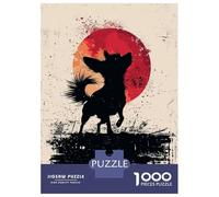Puzzles De 1000 Pièces pour Adolescents Chihuahua Silhouette with Red Moon Puzzle pour Adultes Jouet Décoration Murale Défi Difficile À Compléter 70x50cm/1000pcs
