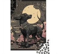 Puzzles De 1000 Pièces pour Adolescents Chinese Zodiac Dog Art Print Puzzle pour Adultes Jouet Décoration Murale Défi Difficile À Compléter 38x26cm/1000pcs
