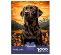 Puzzles De 1000 Pièces pour Adolescents Chocolate Labrador in Mountain Landscape Puzzles pour Adolescents - Jeu Manuel - Décoration Murale - Défi À Relever 70x50cm/1000pcs
