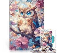 Puzzles de 1000 pièces pour Adolescents Chouette en Fleur Jouets de Divertissement Familial Cadeaux du Père Noël Secret 38x26cm
