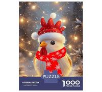 Puzzles De 1000 Pièces pour Adolescents Christmas Chicken Cute Puzzle pour Adolescents Améliore La Mémoire Chaque Pièce Est Unique - Cadeau d'anniversaire Unique 52x38cm/1000pcs