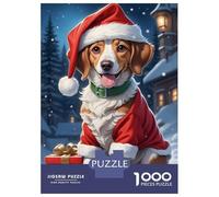 Puzzles De 1000 Pièces pour Adolescents Christmas Dog Beagle Puzzles pour Adolescents, Jouets Anti-Stress, Cadeaux pour Femmes, Cadeaux Anti-Stress 52x38cm/1000pcs