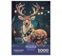 Puzzles De 1000 Pièces pour Adolescents Christmas Reindeer Decorations Puzzle pour Adolescents Améliore La Mémoire Chaque Pièce Est Unique - Cadeau d'anniversaire Unique 38x26cm/1000pcs