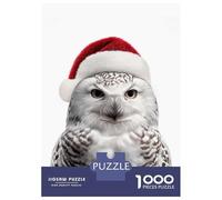 Puzzles De 1000 Pièces pour Adolescents Christmas Snowy Owl Portrait Puzzle pour Adultes Jouet Décoration Murale Défi Difficile À Compléter 38x26cm/1000pcs