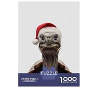 Puzzles De 1000 Pièces pour Adolescents Christmas Turtle with Santa Hat Puzzles pour Adolescents, Jouets À Monter Soi-même, Analyse Et Logique, Cadeau d'anniversaire Ou De Noël 70x50cm/1000pcs