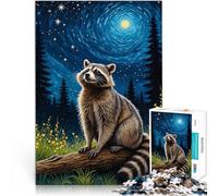 Puzzles de 1000 pièces pour Adolescents Ciel étoilé de Raton Laveur Analyse et logique Convient pour la décoration de Bureau 38x26cm