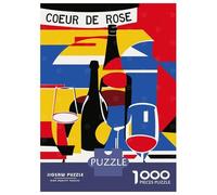 Puzzles De 1000 Pièces pour Adolescents Coeur De Rose Wine Puzzle pour Adultes Relax Games Hand Speed Race Offre Cadeaux pour Toute La Famille 38x26cm/1000pcs