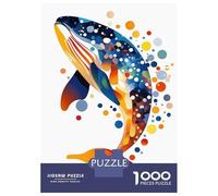 Puzzles De 1000 Pièces pour Adolescents Colorful Abstract Whale Puzzle Adulte Jeu Manuel Améliore La Mémoire Réduit Le Stress Cadeaux 70x50cm/1000pcs