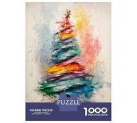 Puzzles De 1000 Pièces pour Adolescents Colorful Christmas Tree Puzzles pour Adolescents Jeux Relaxants pour S'amuser en Famille Offrez-Leur Un Cadeau 52x38cm/1000pcs