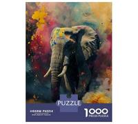 Puzzles De 1000 Pièces pour Adolescents Colorful Elephant Art Print-2 Puzzle pour Adultes, Jouets À Monter Soi-même, Amusants Et Humoristiques, pour Stimuler Le Cerveau 52x38cm/1000pcs