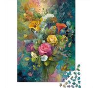 Puzzles De 1000 Pièces pour Adolescents Colorful Flower Bouquet-5 Puzzles pour Adolescents, Jouets À Monter Soi-même, Analyse Et Logique, Cadeau d'anniversaire Ou De Noël 38x26cm/1000pcs
