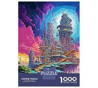 Puzzles De 1000 Pièces pour Adolescents Colorful Galaxy City Puzzle pour Adultes Jouet Décoration Murale Défi Difficile À Compléter 38x26cm/1000pcs