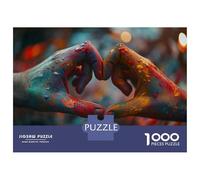 Puzzles De 1000 Pièces pour Adolescents Colorful Hands Heart Shape-1 Puzzles pour Adolescents Vacances À La Maison Tuer Le Temps Stimuler Le Cerveau Amusant en Famille Et Soirée Jeux 70x50cm/1000pcs