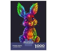 Puzzles De 1000 Pièces pour Adolescents Colorful Rabbit Art Print Puzzle pour Adultes, Jouets À Monter Soi-même, Amusants Et Humoristiques, pour Stimuler Le Cerveau 38x26cm/1000pcs
