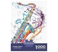 Puzzles De 1000 Pièces pour Adolescents Colorful Saxophone Music Art Print Puzzle pour Adolescents Améliore La Mémoire Chaque Pièce Est Unique - Cadeau d'anniversaire Unique 70x50cm/1000pcs