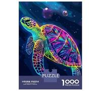 Puzzles De 1000 Pièces pour Adolescents Colorful Sea Turtle in Deep Blue Puzzles pour Adultes Jeux De Société pour S'amuser en Famille Offrez-Leur des Cadeaux 70x50cm/1000pcs