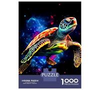Puzzles De 1000 Pièces pour Adolescents Colorful Sea Turtle in Space Puzzle pour Adolescents Anti-Stress Chaque Pièce Est Unique - Idéal comme Cadeau pour Toute La Famille 70x50cm/1000pcs