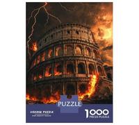 Puzzles De 1000 Pièces pour Adolescents Colosseum in Flames-1 Puzzles pour Adultes Jeux Amusants Décoration Parfaite pour Un Anniversaire, Noël 38x26cm/1000pcs