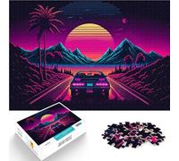 Puzzles de 1000 pièces pour Adolescents Conduire à Pleine Vitesse au néon Jouets éducatifs Jouets de décoration pour la Maison 52x38cm